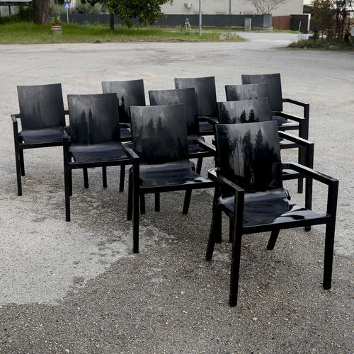 Driade Deville Chairs by Christophe Pille, Set of 10 For Sale - Image 3 of 9