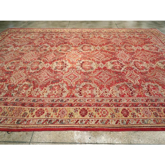Galerie Shabab Collection Early 20th Century Turkish Oushak Large Carpet For Sale In New York - Image 6 of 10