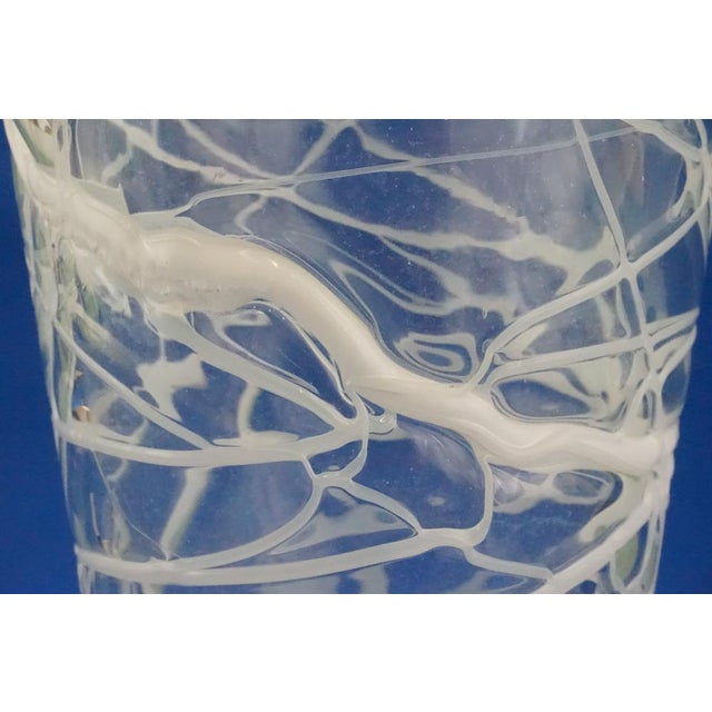 Murano Glass Vase in White Glass Paste Lattice, 1940s For Sale - Image 10 of 18