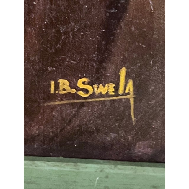 1960s Vintage Balinese Oil Portrait of Young Woman Signed i.b. Swela, Framed For Sale - Image 5 of 8