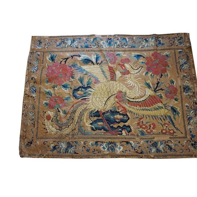 This is an exquisite and exceptionally rare mid-19th-century antique Chinese silk embroidery, . Hand-crafted circa 1850...