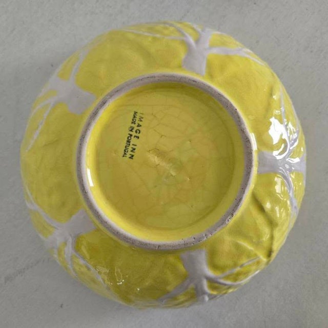 1960s Cabbage Yellow Ceramic Bowl by Secla/Image Inn For Sale - Image 10 of 11