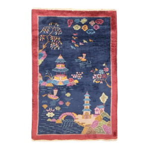 Zabihi Collection Chinese Art Deco Small Rug