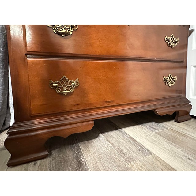 Wood Vintage Late 20th Century Stanley “Open Home” Highboy Dresser For Sale - Image 7 of 11