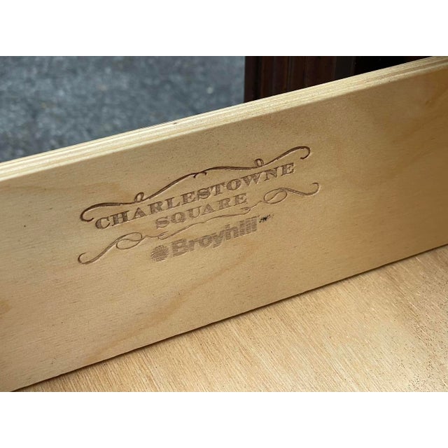 Wood Vintage Bubble Glass Georgian Style Mahogany Breakfront For Sale - Image 7 of 9