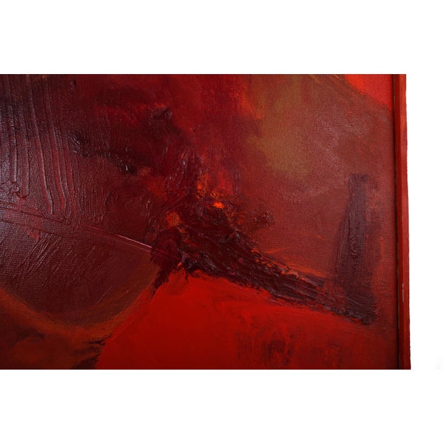 Paint Original Mid Century Modern "Mars Rising" Painting by Artist Virginia Cohn Parkum For Sale - Image 7 of 10