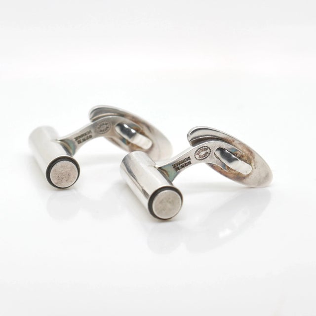 Silver Georg Jensen Sterling Silver Cufflinks No. 96 - 2 Pieces For Sale - Image 8 of 12
