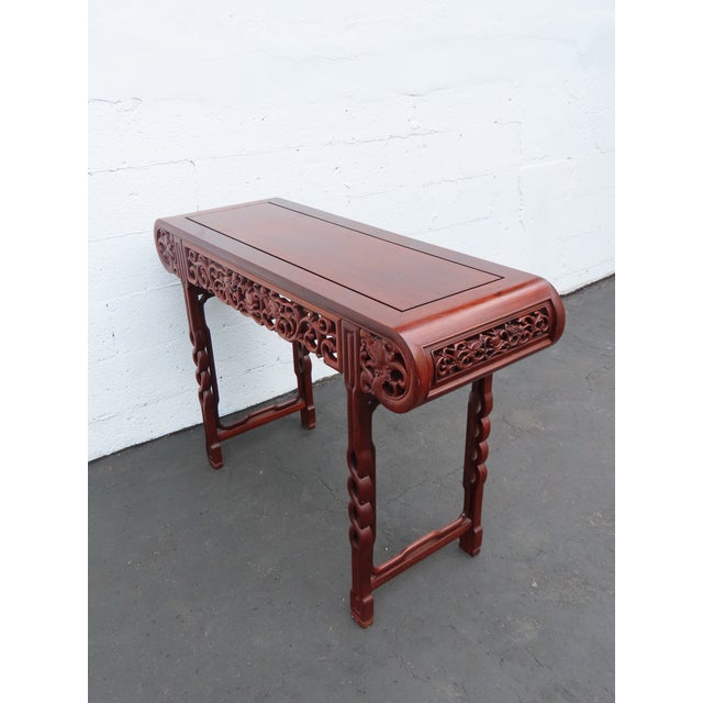 Chinese High Relief Solid Wood Altar Console Entry Table With Dragons Motif 6560 For Sale - Image 4 of 18