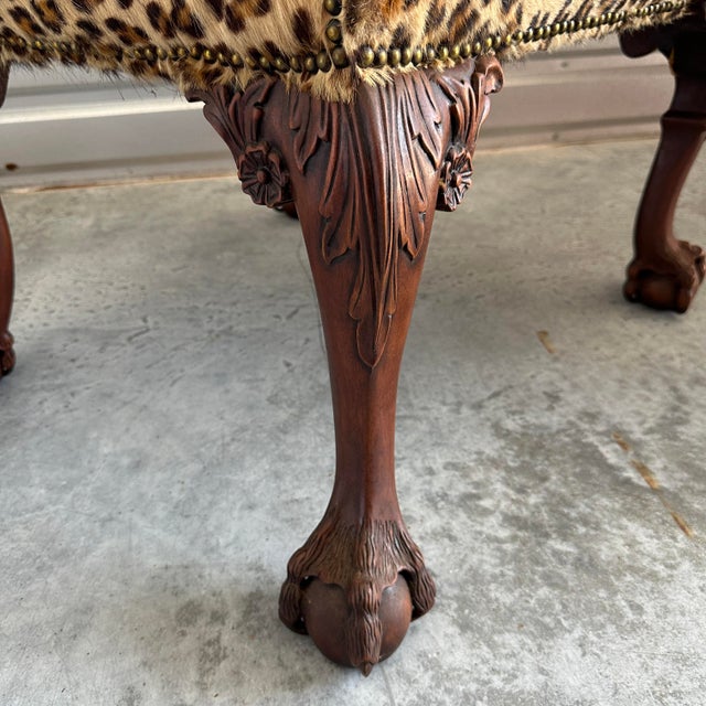 1980s Carved Arm Chair With Lion and Eagle Heads For Sale In Dallas - Image 6 of 9