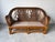 Vintage Coastal Organic Bohemian Rattan & Leather-Wrapped Loveseat For Sale - Image 4 of 12