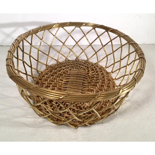 Vintage Mid Century Brass Wire Basket Chairish