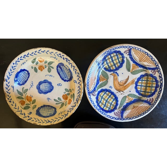Antique Spanish Faience Plate Set, Hand Painted, Catalonia, Circa 1900 For Sale - Image 12 of 16