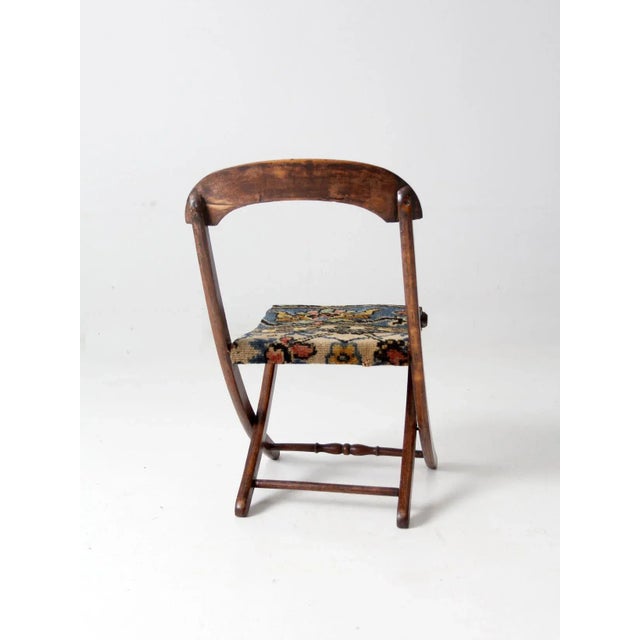 Wood Antique Victorian Child's Folding Chair For Sale - Image 7 of 9