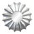 Vintage Italian Midcentury Silver Leaf Sunburst Mirror with Beveled Plate For Sale