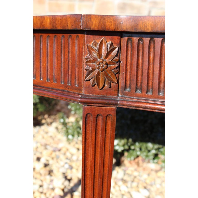 1980s Maitland-Smith Mahogany Console With an Embossed Leather Top For Sale - Image 5 of 18