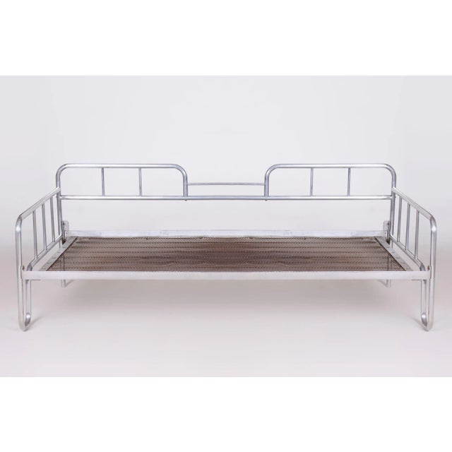 Bauhaus Blue Chrome Sofa, Czechia, 1930s For Sale - Image 9 of 11