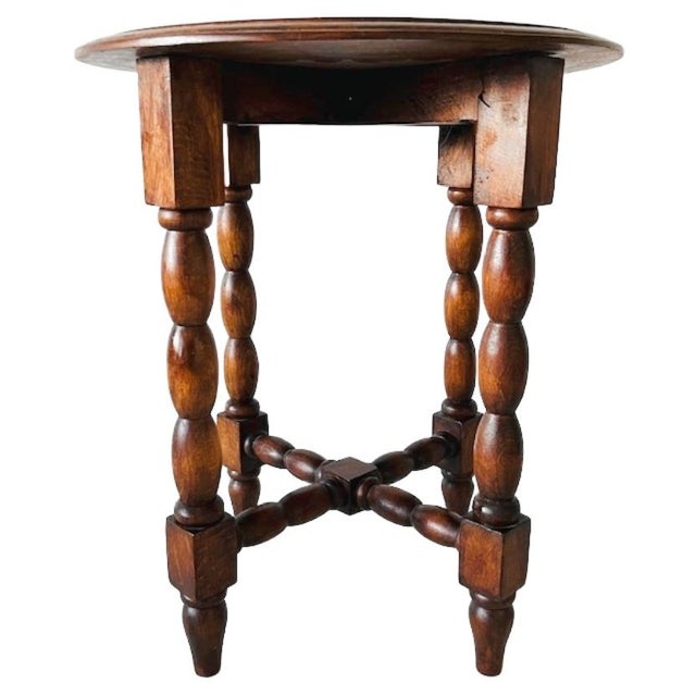 Wood Mid-Century Modern Bobbin Legs Side Table, 1960s For Sale - Image 7 of 7