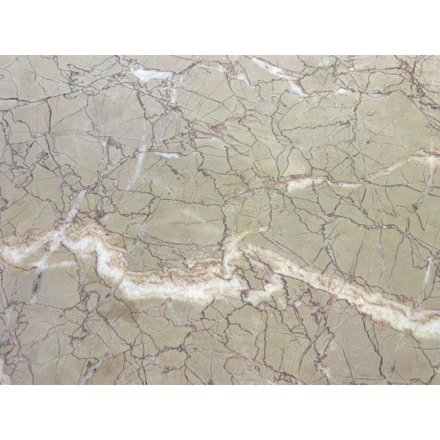 19th C. French Painted & Parcel Gilt Table W/ Marble Top For Sale - Image 4 of 17