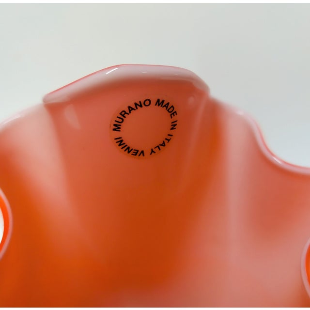 Orange Murano Glass Vase by Fulvio Bianconi for Venini, 2003 For Sale - Image 8 of 12