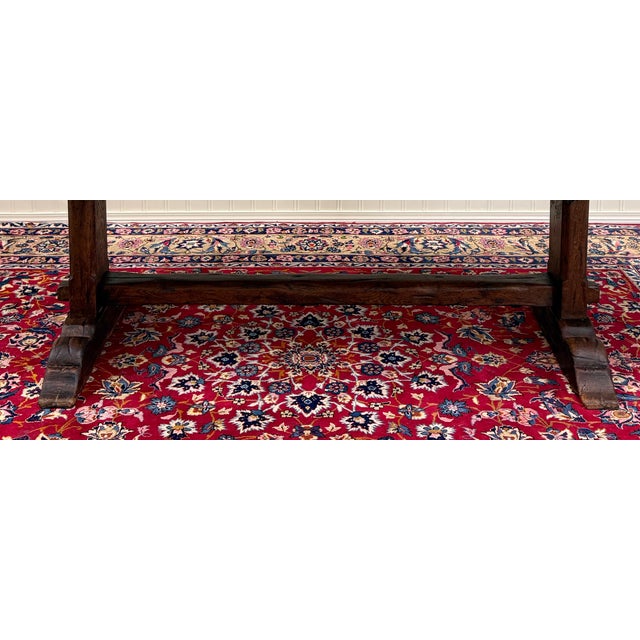 Brown Antique French Country Farm Dining Table Farmhouse Trestle Base Oak Early 19th C For Sale - Image 8 of 18