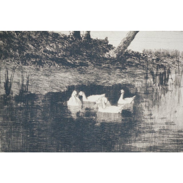 Antique Robert Crannel Minor Early Morning on the Susquehanna River Etching 36" For Sale - Image 11 of 11