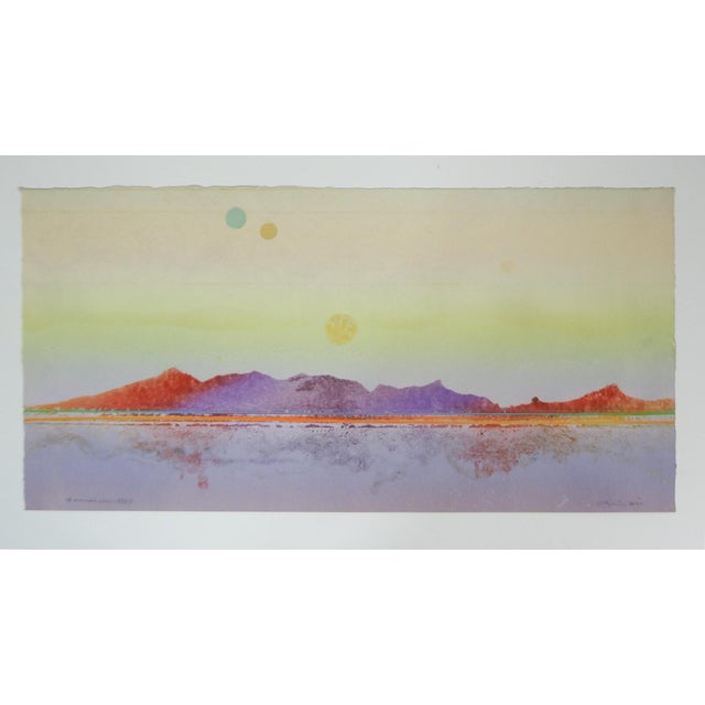1982 Walter Crump Abstract Landscape Collograph Print For Sale - Image 4 of 4