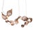 Dune 8 Curve Chandelier with Shades in Copper Metallic Tone by Daniel Becker for Moss Objects For Sale
