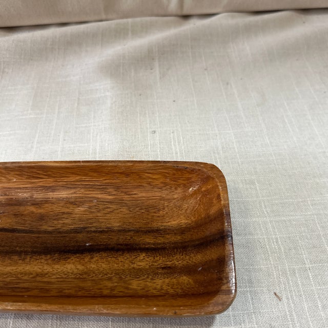 1970s 1970s Small Hand Carved Wooden Catchall For Sale - Image 5 of 7