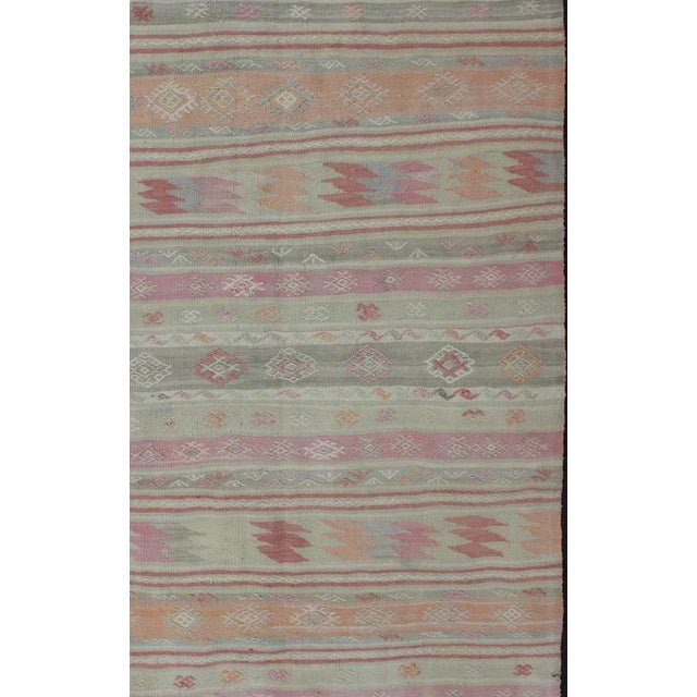 Turkish Kilim vintage rug with assorted stripe design in a variety of colors, rug en-176251 country of origin / type:...