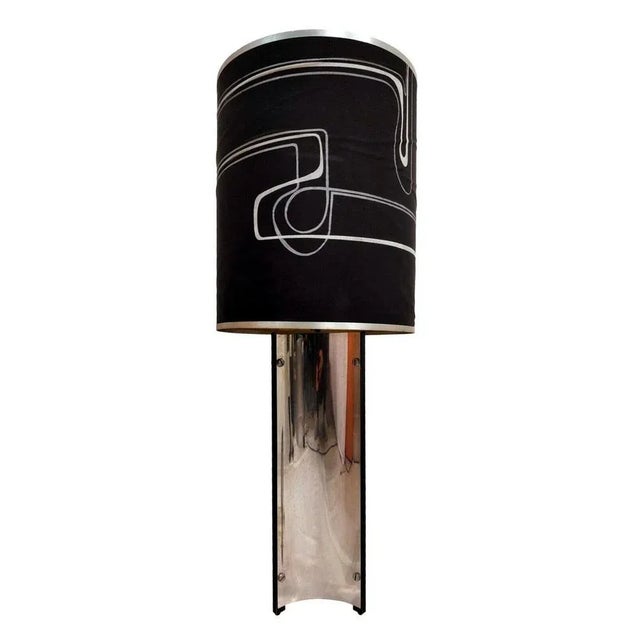 Floor lamp 70s, original Sciolari's production, made of steel sheets curved on four sides Exclusive design Pierre Cardin...