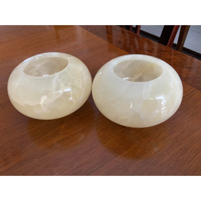 1970s Alabaster Votive Candle Planter/ Catchall - a Pair For Sale - Image 9 of 10