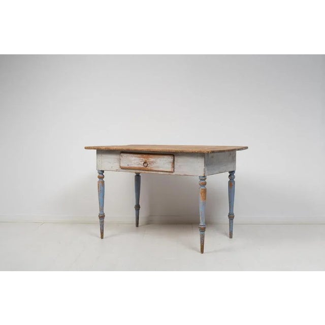 Small Swedish Folk Art Table, 1800s For Sale - Image 4 of 14
