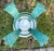 Vintage Hand-Painted Iron Side Table With Travertine Top For Sale - Image 11 of 12