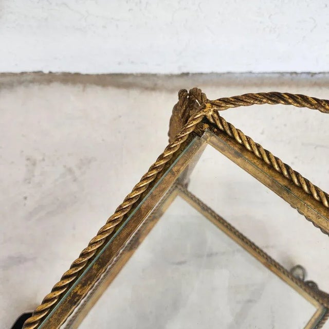 Vintage Bar Cart Italian Gilt Rope & Tassel Drinks Trolley For Sale - Image 11 of 11