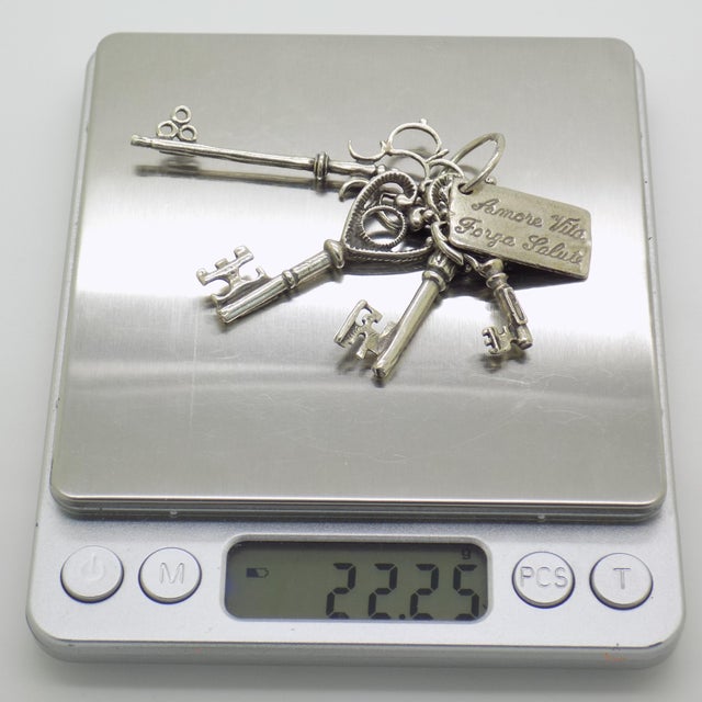 Vintage Italian Handmade Genuine Silver Bunch of Keys Figurine, 1980s For Sale - Image 13 of 16