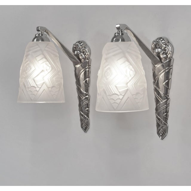 Charles Schneider A Pair of French Art Deco Wall Sconces by Charles Schneider 1920s France - 2 Pairs Available For Sale - Image 4 of 7