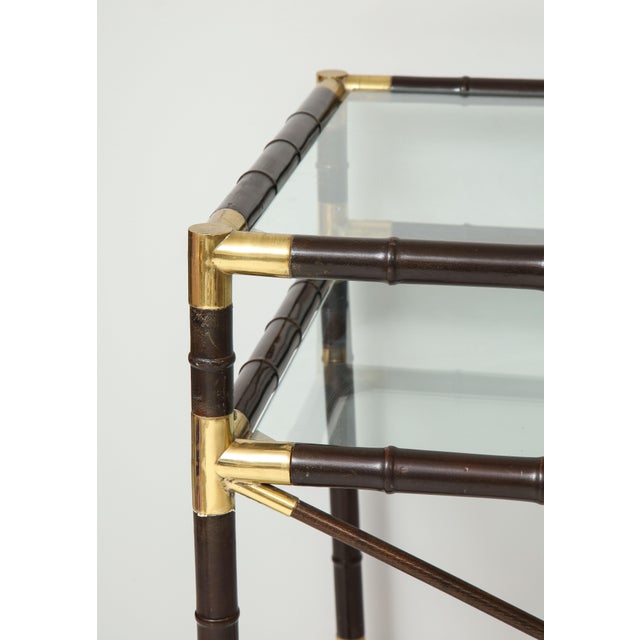 Vintage Faux-Bamboo and Brass Writing Desk/Console For Sale - Image 4 of 12