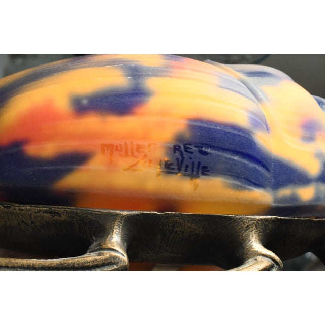French Art Deco Scarab Night Lamp by Muller Freres - 1920s France For Sale - Image 11 of 11