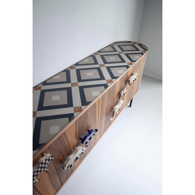 Guepardo Oval Walnut and Cherry Sideboard by Lola Glamour For Sale - Image 4 of 9