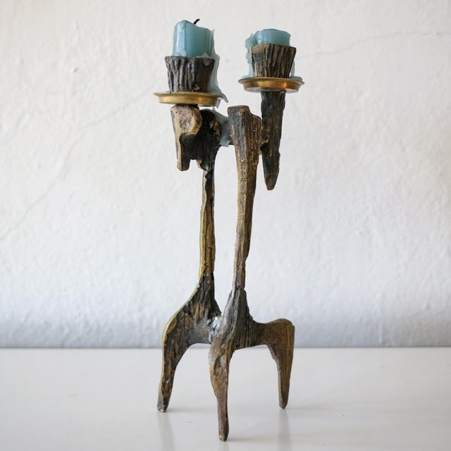 1960s Brutalist Bronze Sculptural Candle Holder Chairish