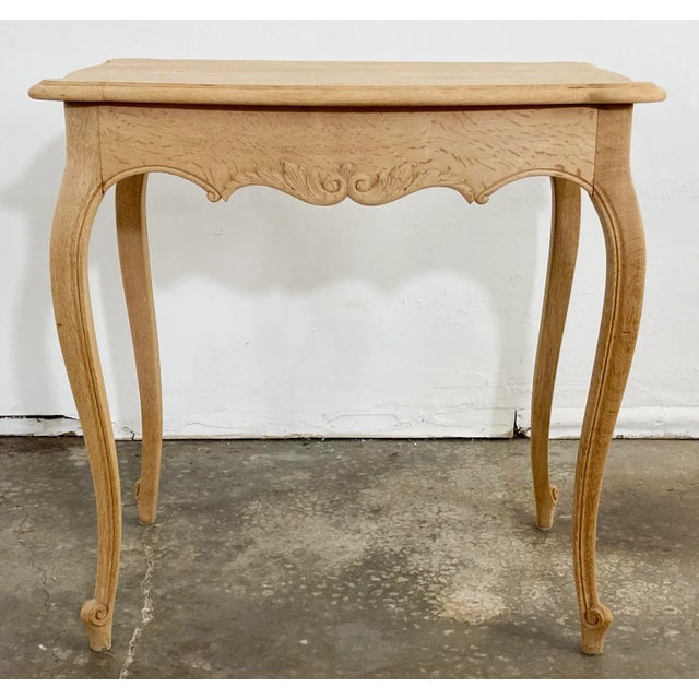 Brown Vintage French Louis XV Style Bleached Wood Table For Sale - Image 8 of 11