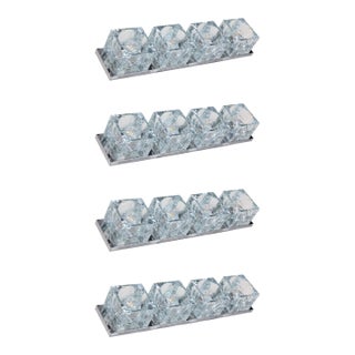 1960s Murano Block Glass Sconce or Ceiling Light by Gaetano Sciolari for Lightolier - Set of 4 For Sale