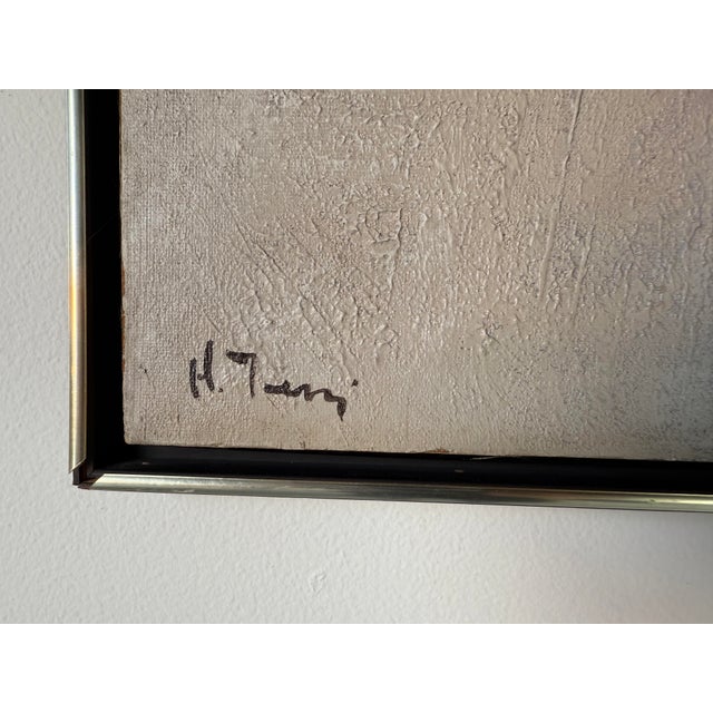 1970s Mid-Century Mixed Media Abstract Expressionist Acrylic Paint on Masonite, Framed For Sale - Image 9 of 12