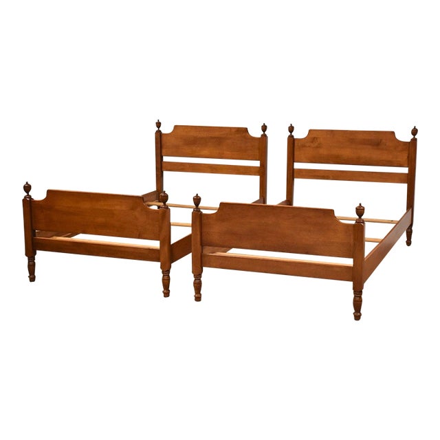 1980s Solid Maple Twin Beds - a Pair | Chairish