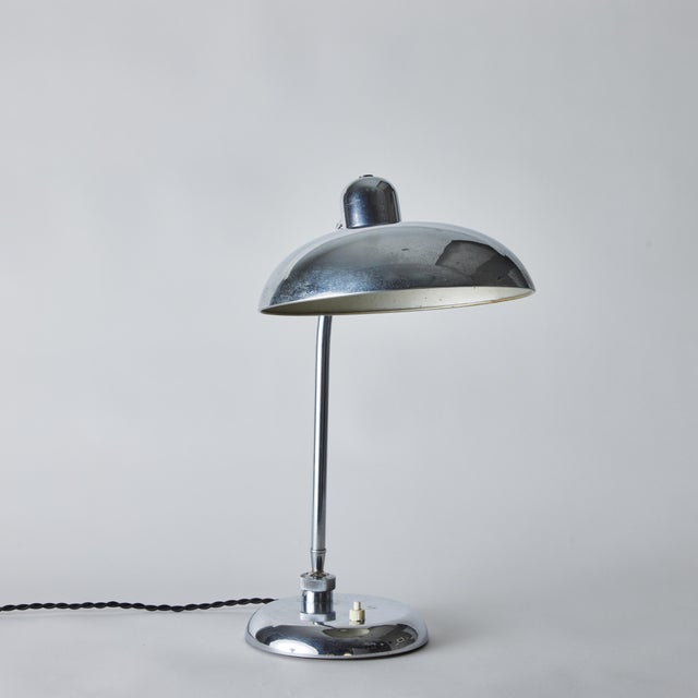 Chrome 1940s Giovanni Michelucci Chrome Ministerial Table Lamp for Lariolux For Sale - Image 8 of 11