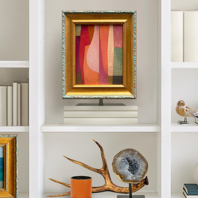 This is a new colorblock painting inspired by natural elements and shapes. The oil painting is done on a canvas hardboard...