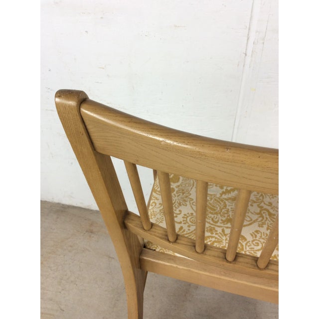 Mid Century Modern Side Chair With Limed Oak Finish and Newer Patterned Upholstery For Sale - Image 10 of 12