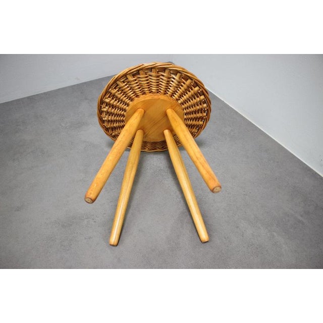 1960s Rattan Stool by Jan Kalous for Úluv, Czechoslovakia, 1960s For Sale - Image 5 of 8