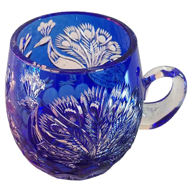 Cobalt Glass Beer Mug by A. Jabłoński, 1980s For Sale