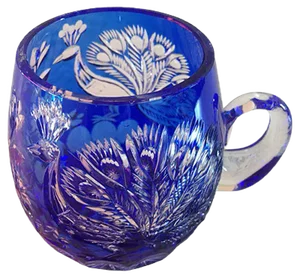 Cobalt Glass Beer Mug by A. Jabłoński, 1980s